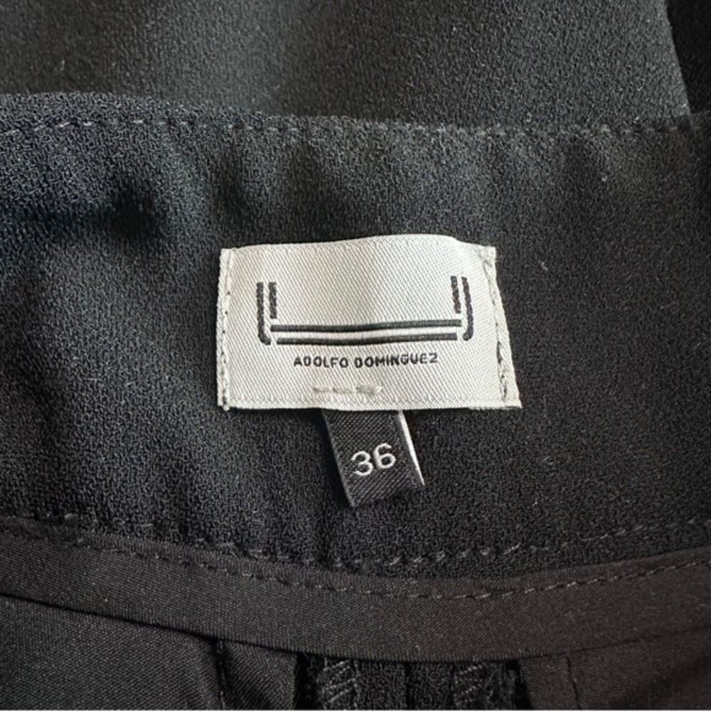 Adolfo Dominguez Black Wide Leg‎ Palazzo Pants Women’s Sz 2 - Picture 3 of 5
